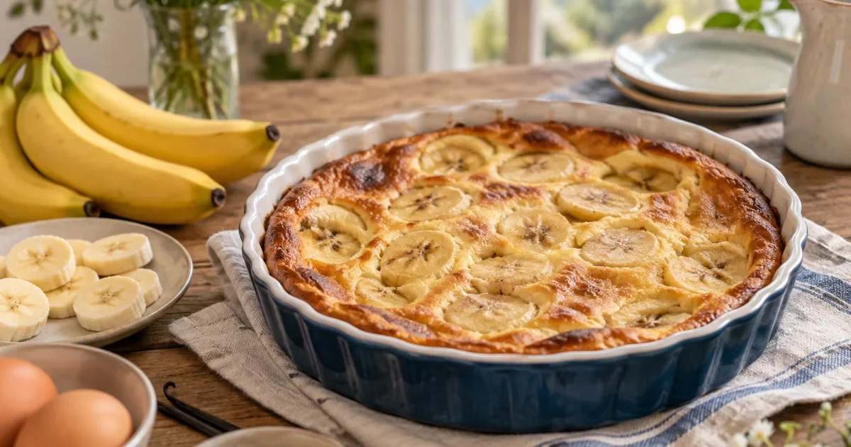 Clafoutis à la banane moelleux, un dessert maison léger pour toute la famille
