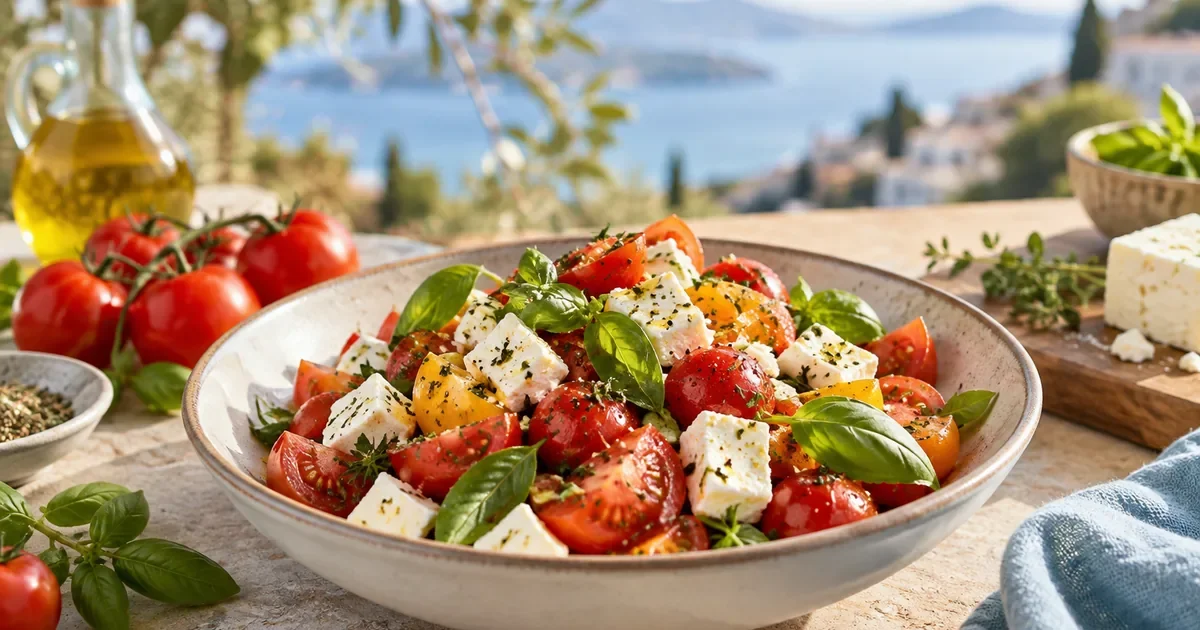Salade de tomates et feta, l'entrée fraîche aux accents de Grèce