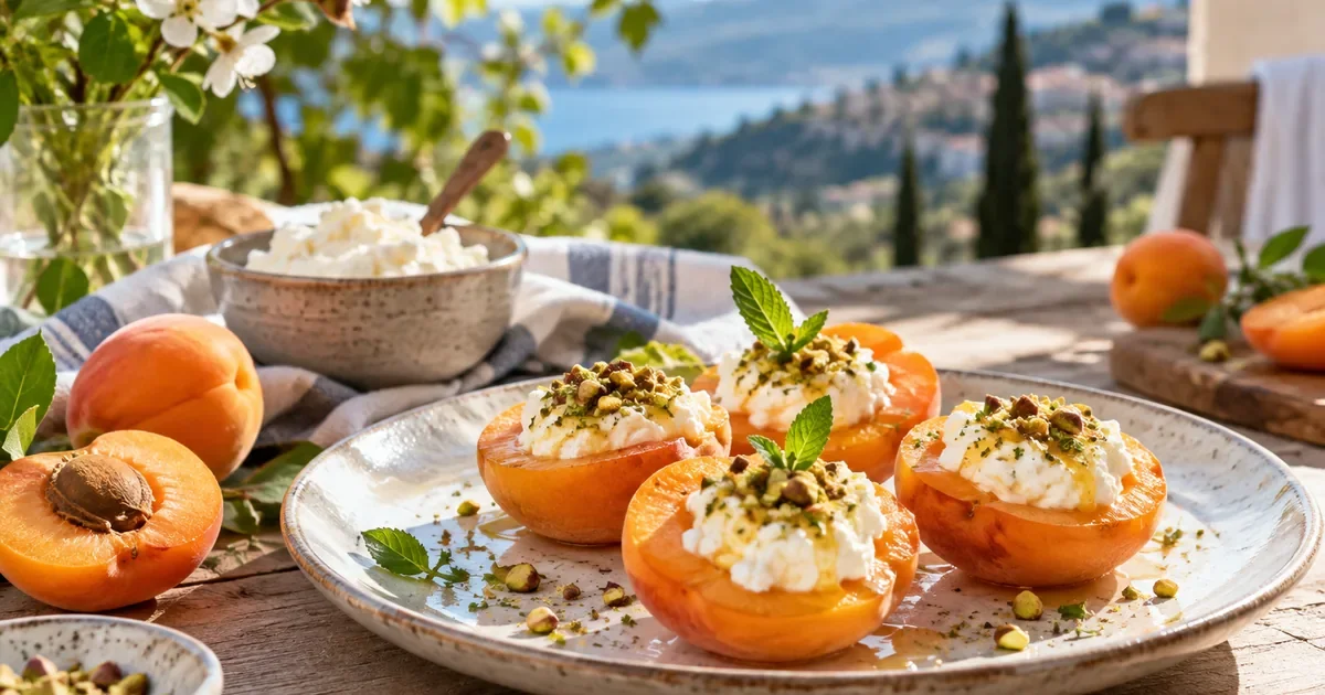 Abricots farcis à la faisselle et à la menthe, un dessert d'été tout en légèreté