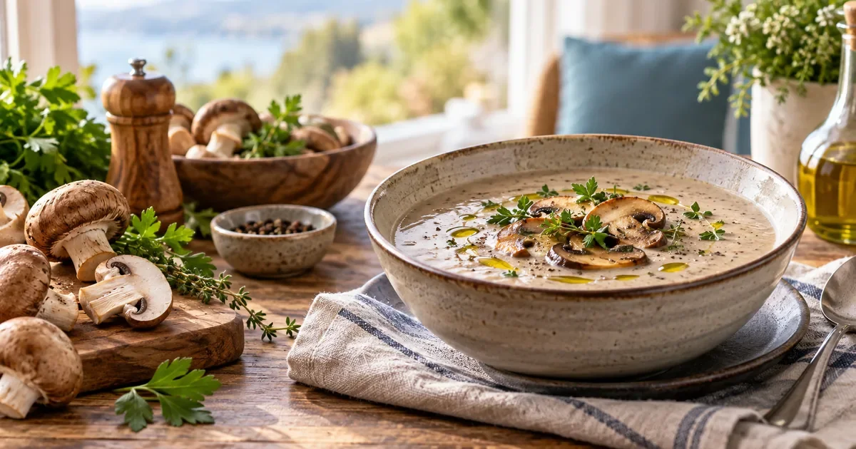Potage aux champignons, la douceur réconfortante et légère