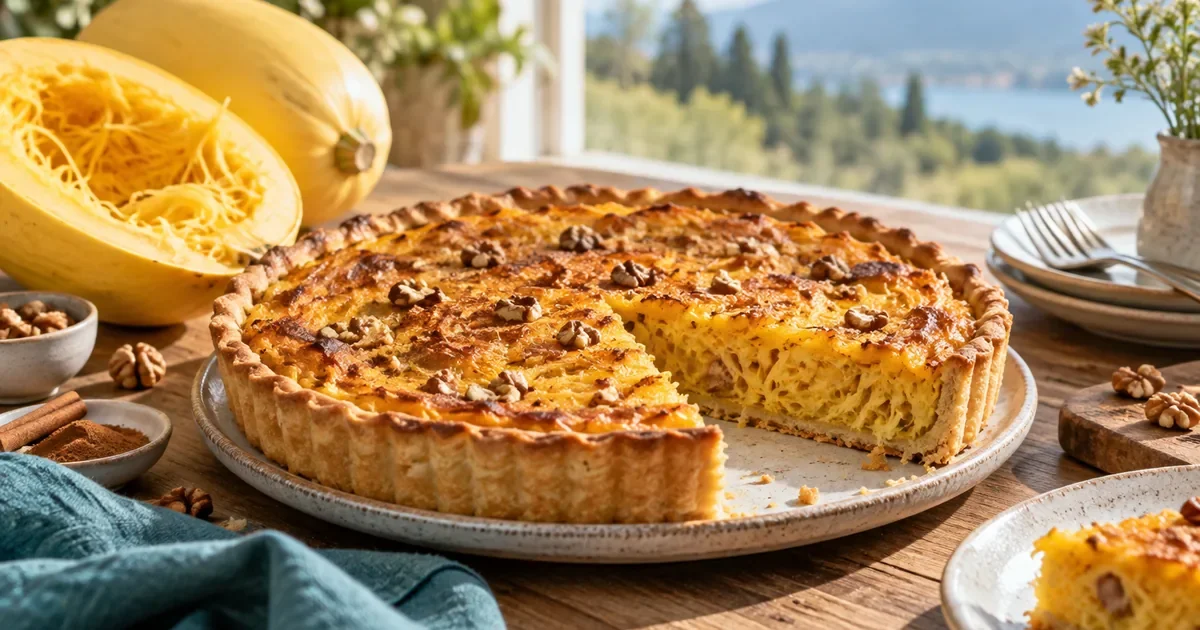 Tarte sucrée à la courge spaghetti, un dessert léger et original