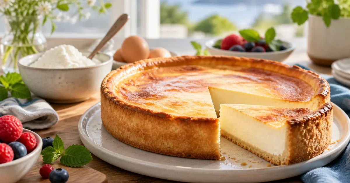 Tarte au fromage blanc facile, légère et fondante pour le goûter