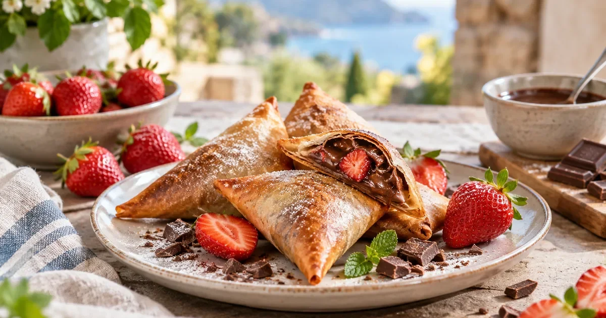 Samoussas chocolat et fraises, le goûter maison croustillant et léger