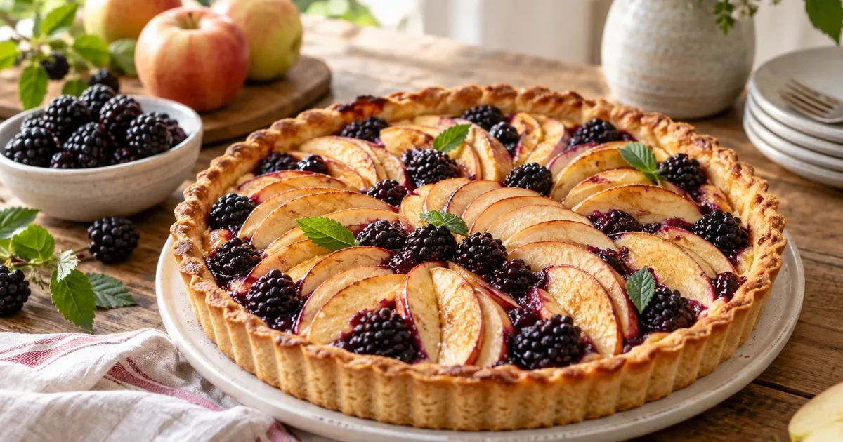Tarte aux pommes et aux mûres, le dessert de saison tout simple