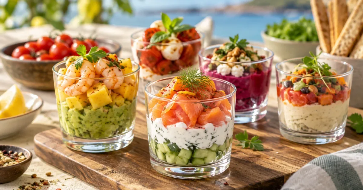 Verrine fraîcheur au concombre, poivron et thon, l'apéro tout léger